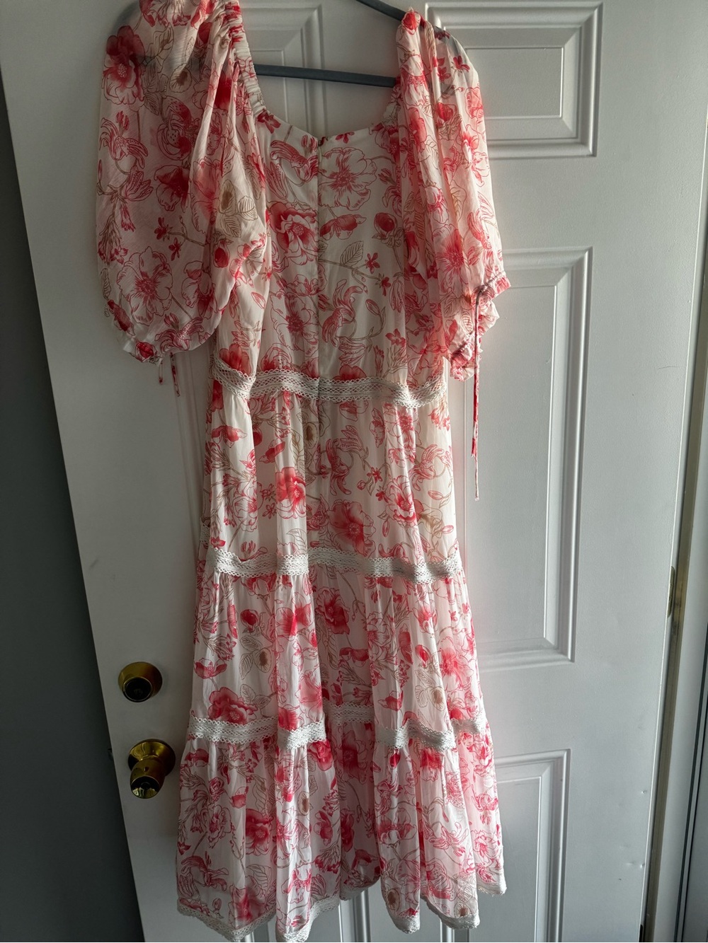 Rachel Parcell Pink and Cream Floral Midi Dress - Picture 10 of 12